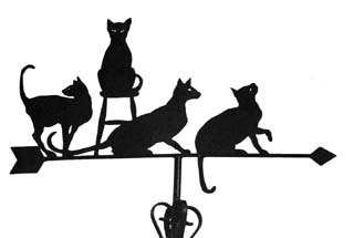 4 Siamese cats weather vane